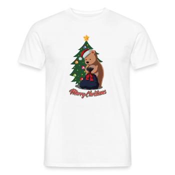 Ours polaire de Noël - Drôle de cadeau d’animal mignon de Noël - T-shirt homme - blanc - Devant - AI Model Male 178 dark (178cm)