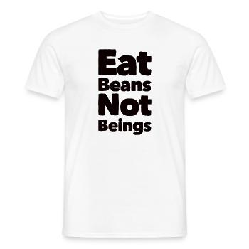 Eat Beans Not Beings - Men's T-Shirt - white - Front - AI Model Male 178 dark (178cm)