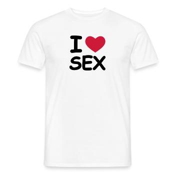 I Love Sex - Men's T-Shirt - white - Front - AI Model Male 178 dark (178cm)