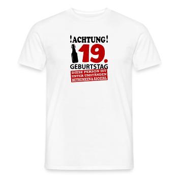 19 Geburtstag Besoffen Alkohol Jahre - Männer T-Shirt - Weiß - Vorne - AI Model Male 178 dark (178cm)