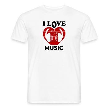I Love Music Ich liebe Musik Dancing Tanzen DJ - Männer T-Shirt - Weiß - Vorne - AI Model Male 178 dark (178cm)