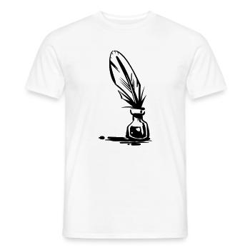 Tintenfass und Feder Design - Männer T-Shirt - Weiß - Vorne - AI Model Male 178 dark (178cm)