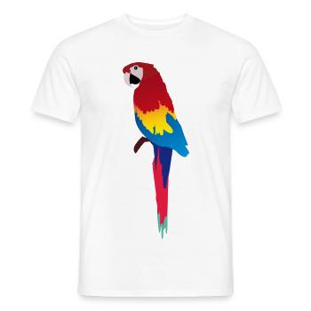 Bunter Papagei Print auf Kleidung - Männer T-Shirt - Weiß - Vorne - AI Model Male 178 dark (178cm)