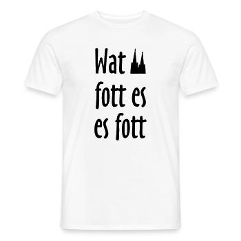 Wat fott es es fott - Köln Spruch Kölsche Sprüche - Männer T-Shirt - Weiß - Vorne - AI Model Male 178 dark (178cm)