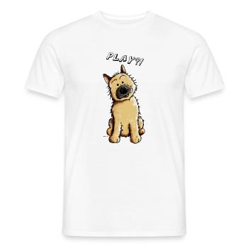 Cairn Terrier Play - Männer T-Shirt - Weiß - Vorne - AI Model Male 178 dark (178cm)