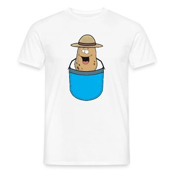 Bags: Potato, Potato, Vegetable, Farmer, Farmer - Men's T-Shirt - white - Front - AI Model Male 178 dark (178cm)