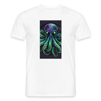 Octopus cosmique émeraude - T-shirt homme - blanc - Devant - AI Model Male 178 dark (178cm)