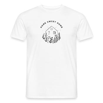 Home Sweet Home - Dessin au trait botanique - T-shirt homme - blanc - Devant - AI Model Male 178 dark (178cm)