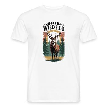 Hiking - Into the Wild I Go - Men's T-Shirt - white - Front - AI Model Male 178 dark (178cm)