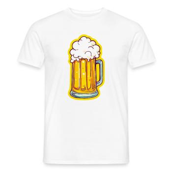 Beer Cheers Beer Glass Beer Mug - Men's T-Shirt - white - Front - AI Model Male 178 dark (178cm)