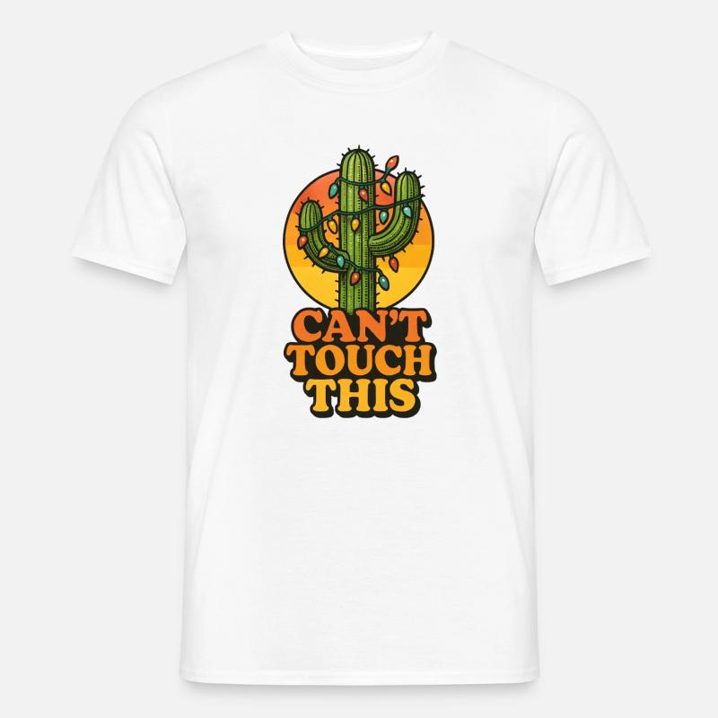 Weihnachtskaktus - Kann das nicht anfassen - Männer T-Shirt - Weiß
