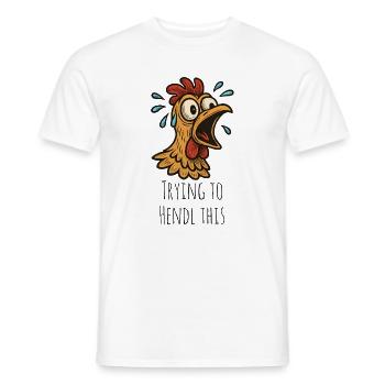 Trying to Hendl this saying - Men's T-Shirt - white - Front - AI Model Male 178 dark (178cm)
