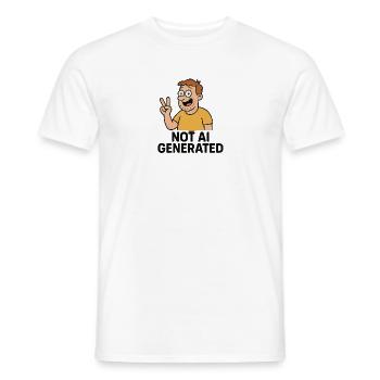 Pas un t-shirt de dessins animés générés par IA - T-shirt homme - blanc - Devant - AI Model Male 178 dark (178cm)