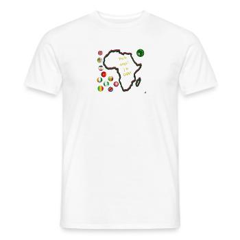Africa and Football: No Time - Men's T-Shirt - white - Front - AI Model Male 178 dark (178cm)