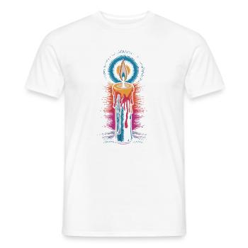 Faith Light Candle Retro Spirit Design - T-shirt homme - blanc - Devant - AI Model Male 178 dark (178cm)