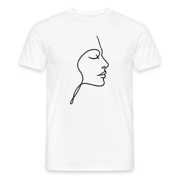Line Face Silhouette - Men's T-Shirt - white - Front - AI Model Male 178 dark (178cm)