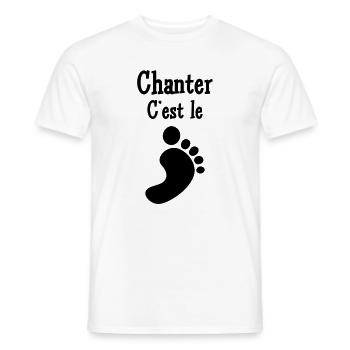 Singing is the foot – passion, music, voice, joy - Men's T-Shirt - white - Front - AI Model Male 178 dark (178cm)