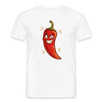 Dessin animé Angry Chili – Flamy & Naughty - T-shirt homme - blanc - Devant - AI Model Male 178 dark (178cm)