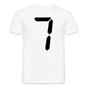 digitale_zahl_7- - T-shirt homme - blanc - Devant - AI Model Male 178 dark (178cm)