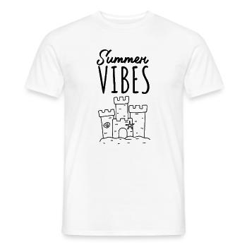 Château de sable Summer Vibes - T-shirt homme - blanc - Devant - AI Model Male 178 dark (178cm)