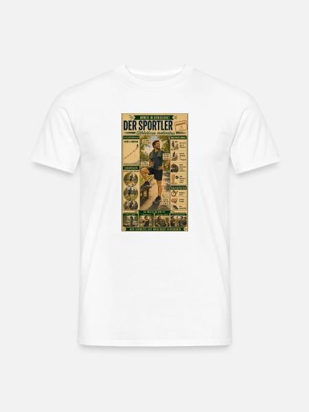 Der Sportler – Immer in Bewegung - Männer T-Shirt - Weiß