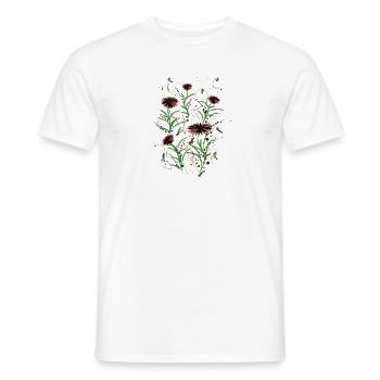 Abstrakte Wildblumen Grunge Illustration - Männer T-Shirt - Weiß - Vorne - AI Model Male 178 dark (178cm)