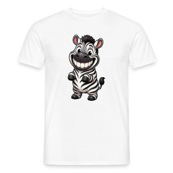 Lustiges Grinsen Zebra Comic Cartoon - Männer T-Shirt - Weiß - Vorne - AI Model Male 178 dark (178cm)