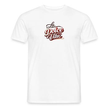 La Dolce Vita Retro Script - Männer T-Shirt - Weiß - Vorne - AI Model Male 178 dark (178cm)