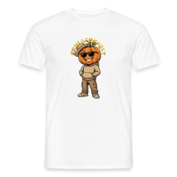 Thanksgiving : une citrouille cool et décontractée dans le style de la rue - T-shirt homme - blanc - Devant - AI Model Male 178 dark (178cm)