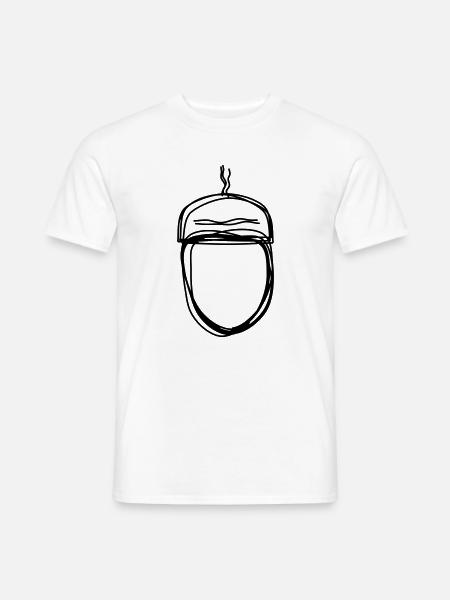 Eichel handgezeichnet - Männer T-Shirt - Weiß