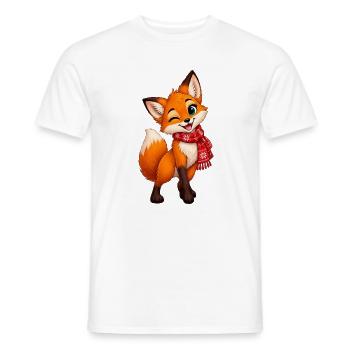 Kuschelfuchs mit rotem Schal - Männer T-Shirt - Weiß - Vorne - AI Model Male 178 dark (178cm)