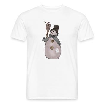 Schaebiger_Schneemann - Männer T-Shirt - Weiß - Vorne - AI Model Male 178 dark (178cm)