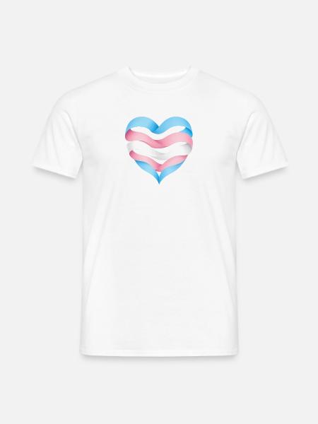 Transgender Herzdesign S1 - Männer T-Shirt - Weiß