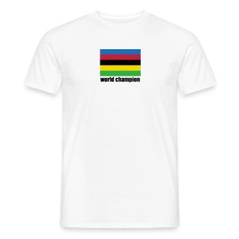 Champion du monde de cyclisme Stripes - T-shirt homme - blanc - Devant - AI Model Male 178 dark (178cm)