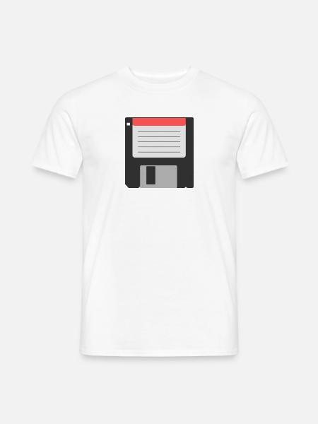 Floppy grau grey Diskette 3 5 - Männer T-Shirt - Weiß