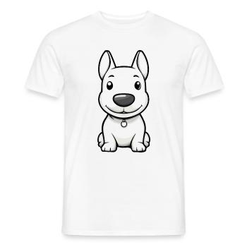 Bull Terrier Chien Bande Dessinée Mignon - T-shirt homme - blanc - Devant - AI Model Male 178 dark (178cm)