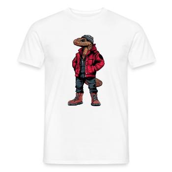 Serpent Cobra Mode Hiver - T-shirt homme - blanc - Devant - AI Model Male 178 dark (178cm)