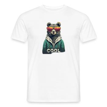 Ours cool - T-shirt homme - blanc - Devant - AI Model Male 178 dark (178cm)