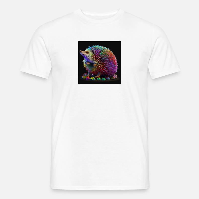 Farbiger Igel, einzigartiges Design - Männer T-Shirt - Weiß