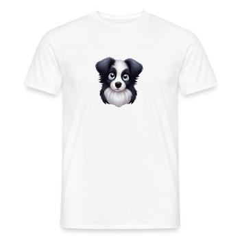 Künstlerisches Border Collie Portrait - Männer T-Shirt - Weiß - Vorne - AI Model Male 178 dark (178cm)