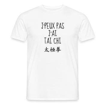 Taijiquan / Tai-Chi Chuan / Tai Chi / Tai-Chi - T-shirt homme - blanc - Devant - AI Model Male 178 dark (178cm)