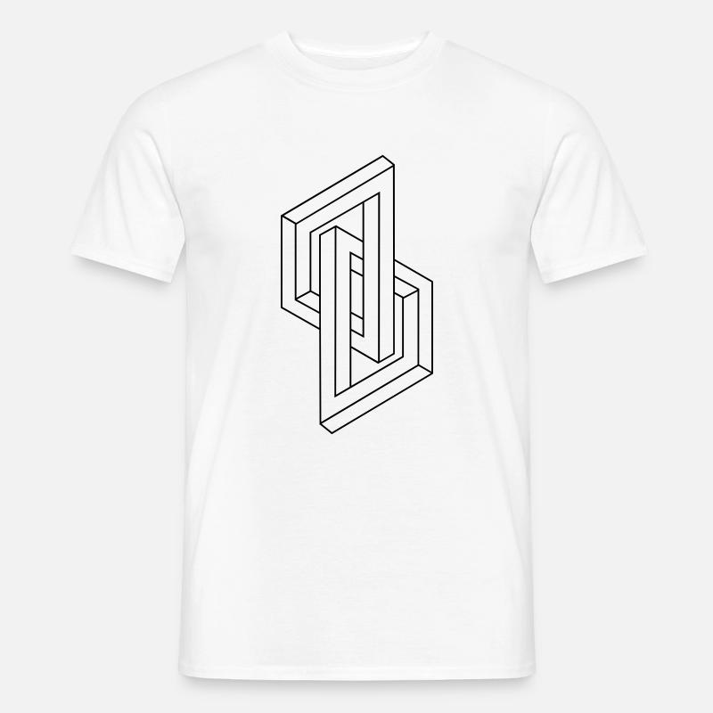 Optical Illusion - Impossible figure - Geometry - Men's T-Shirt - white