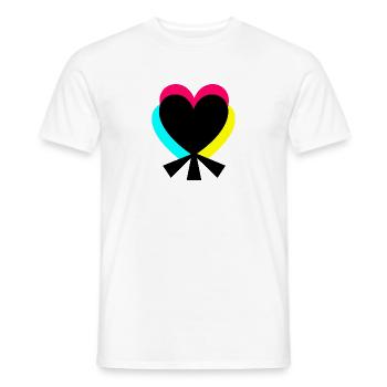 Cœur - T-shirt homme - blanc - Devant - AI Model Male 178 dark (178cm)
