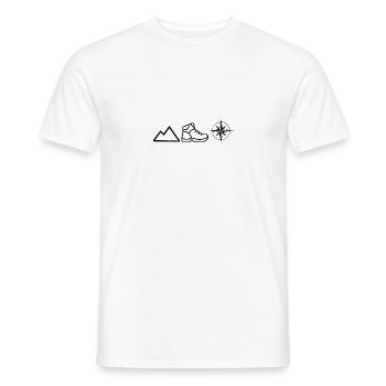 Mountains Alps Mountaineering - Men's T-Shirt - white - Front - AI Model Male 178 dark (178cm)