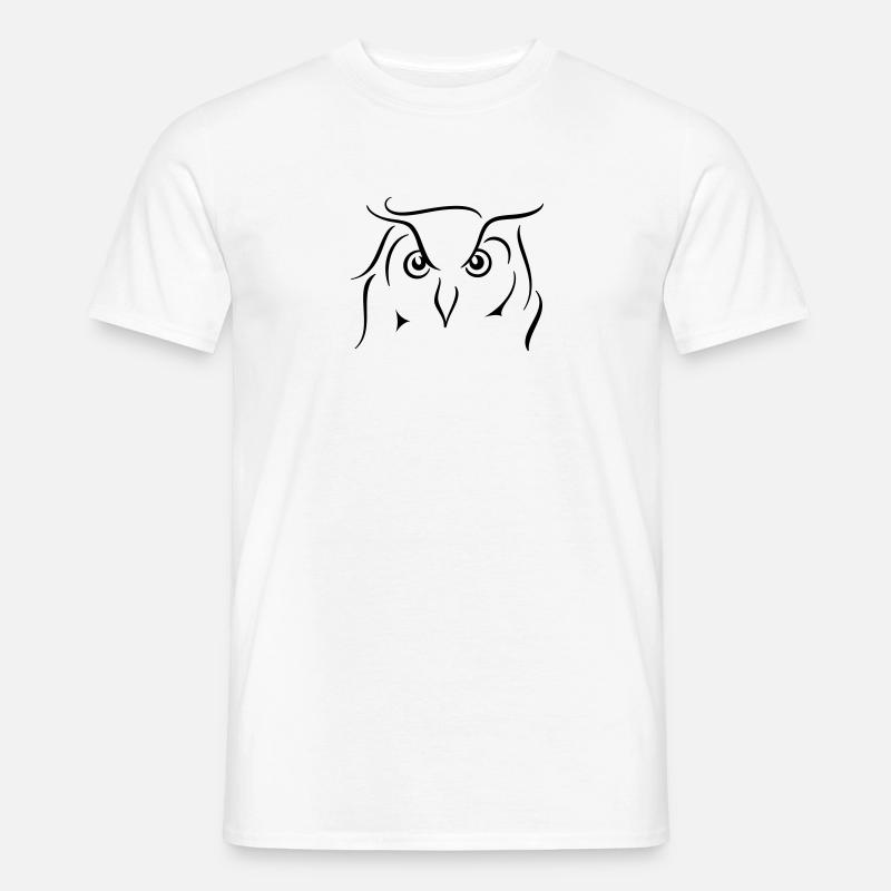 Uhu - Strichzeichnung Geschenkidee Geschenk - Männer T-Shirt - Weiß