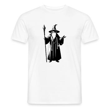 Wizard - Simple Fantasy Logo - Männer T-Shirt - Weiß - Vorne - AI Model Male 178 dark (178cm)