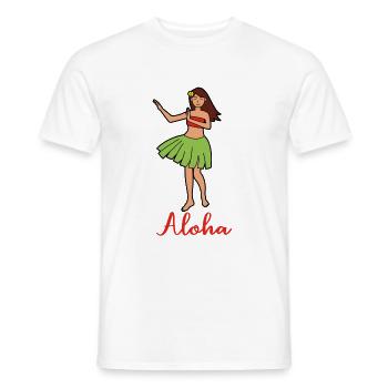 ALOHA girl - Men's T-Shirt - white - Front - AI Model Male 178 dark (178cm)