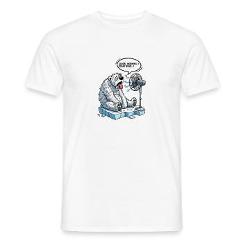 Global Warming Polar Bear Funny Climate Design - Männer T-Shirt - Weiß - Vorne - AI Model Male 178 dark (178cm)