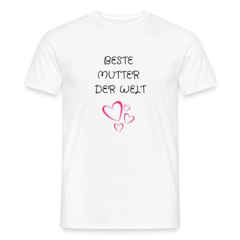 Muttertag geschenk beste mutter der welt - Männer T-Shirt - Weiß - Vorne - AI Model Male 178 dark (178cm)
