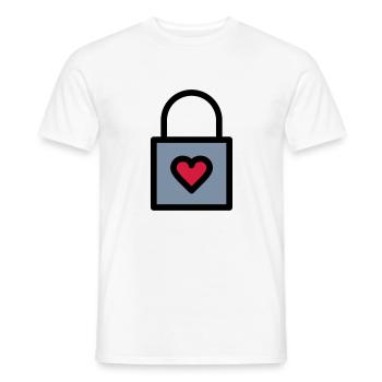 Padlock, love lock - Men's T-Shirt - white - Front - AI Model Male 178 dark (178cm)